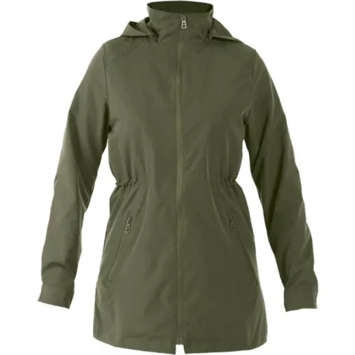 Ladies Water Resistant Rain Jacket Sage Front